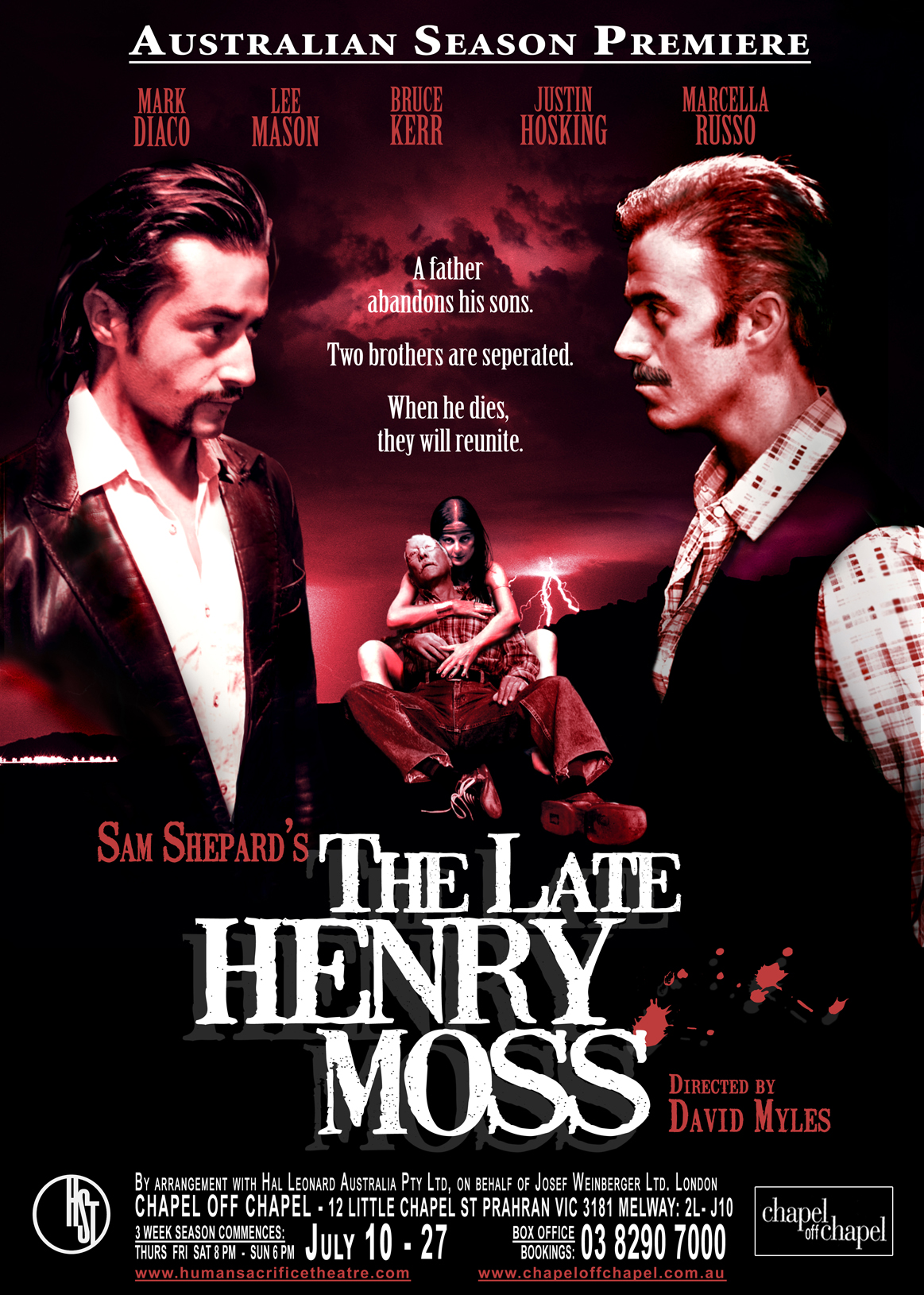 The Late Henry Moss poster, HST at Chapel off Chapel 2008