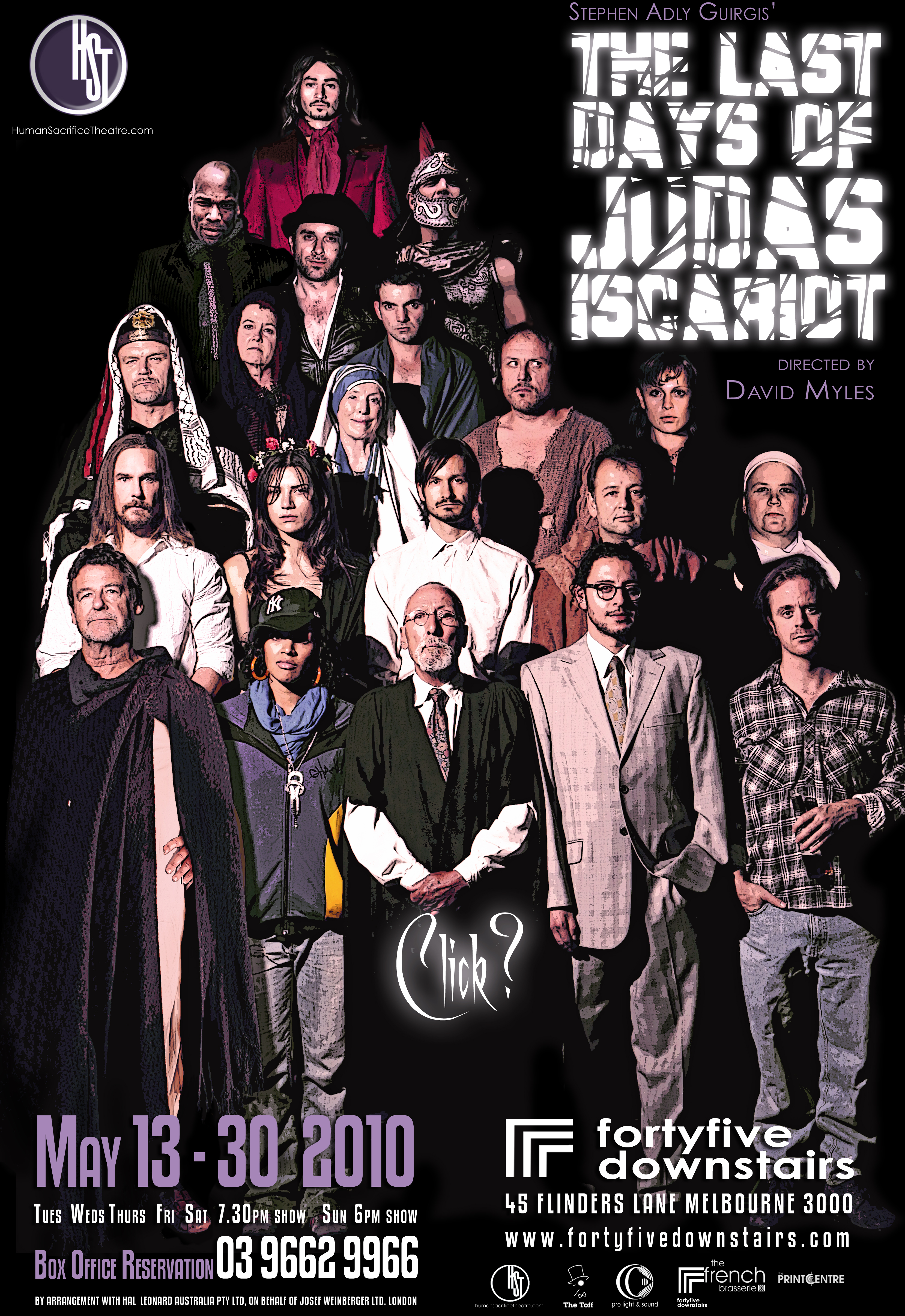 The Last Days of Judas Iscariot poster, HST at fortyfivedownstairs 2010