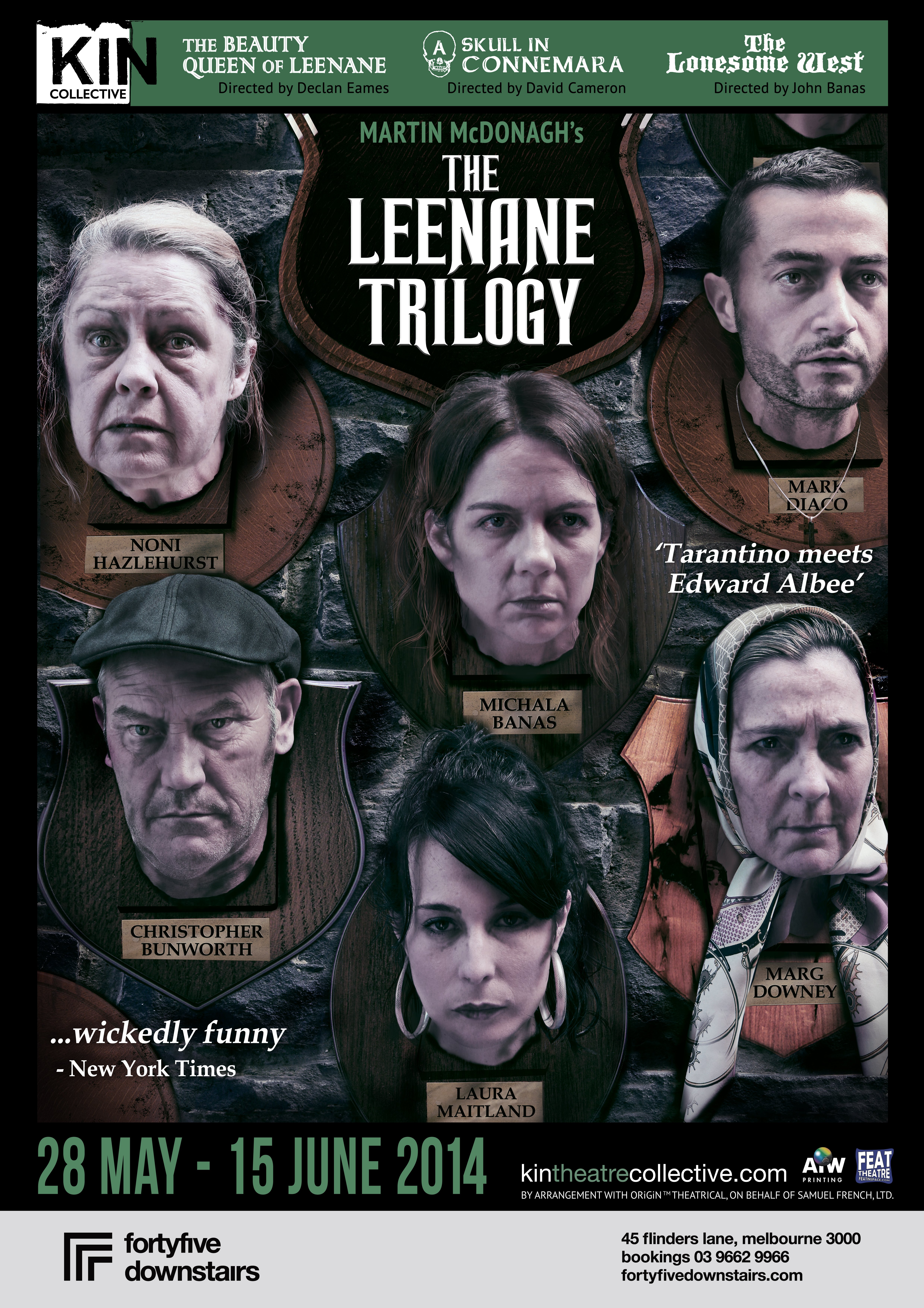 The Leenane Trilogy A2 poster, KIN Collective 2014