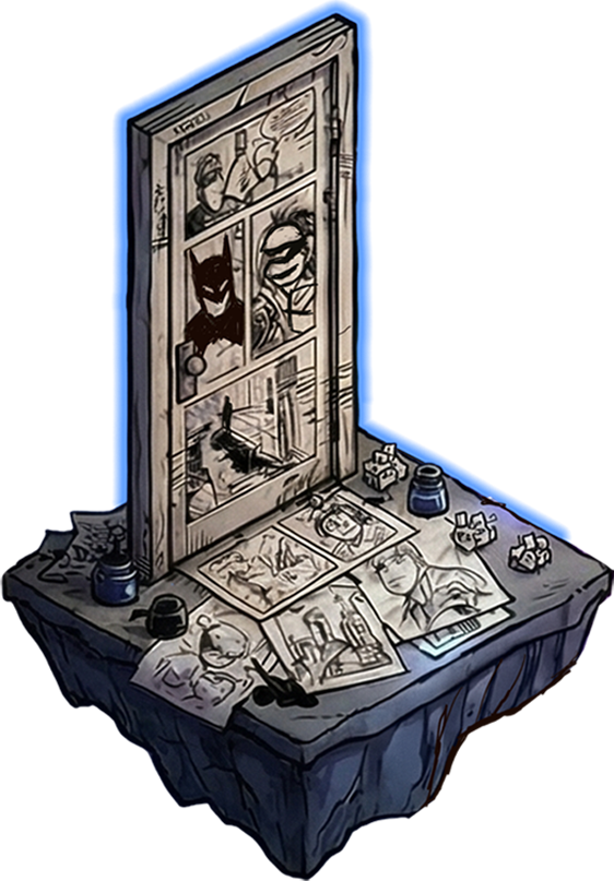 Child door — comic pages and ink