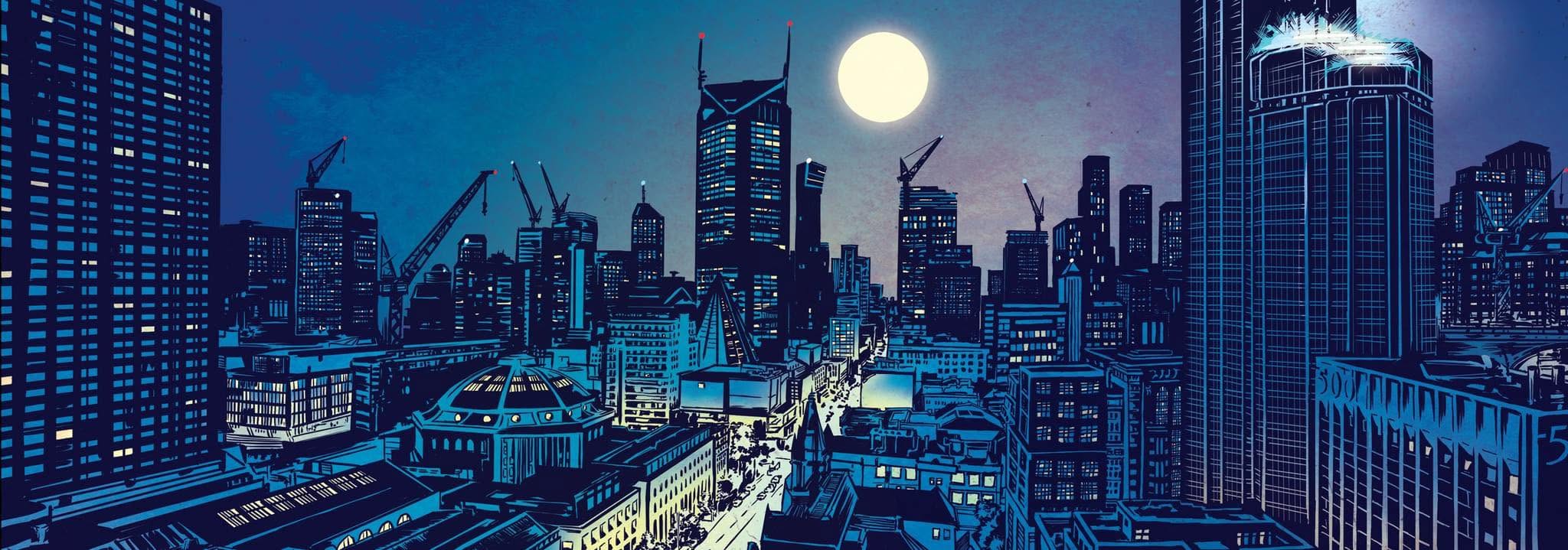 Melbourne skyline at night
